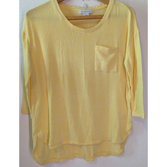 LIZ CLAIBORNE Women's Size Small S Yellow Blouse 3/4 Sleeve (420m) - Picture 1 of 3